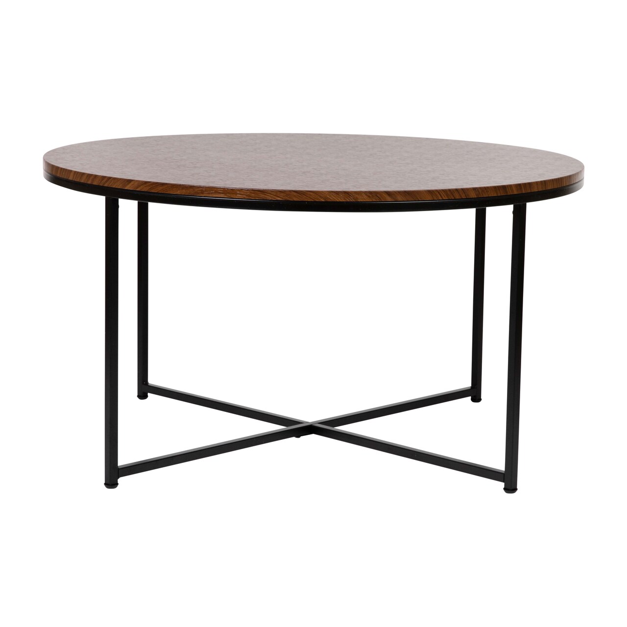 Merrick Lane Fairdale Coffee Table with Round Cross Brace Frame